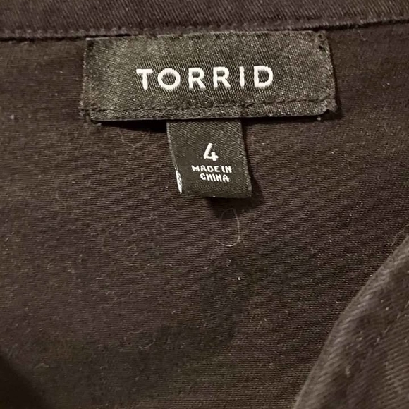 Torrid Black Buttoned Utility Jacket - Picture 2 of 3